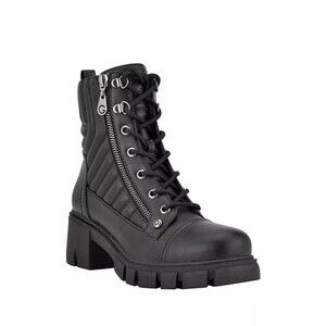 GBG Los Angeles Guess Arias Heeled Combat Boots. Size 8.5. Vegan. Goth. Biker.